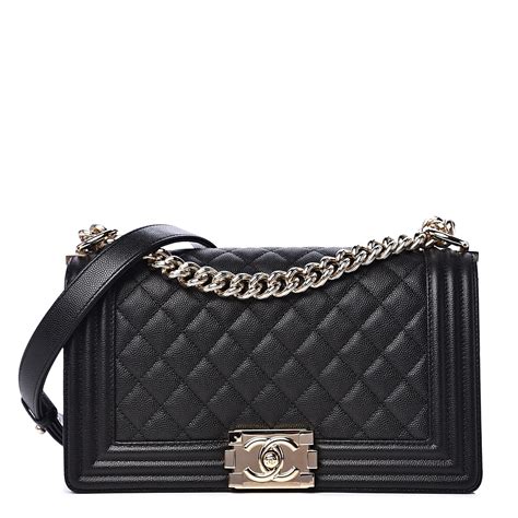 chanel boy caviar new medium price|Chanel Black Quilted Caviar Leather Medium Boy Bag .